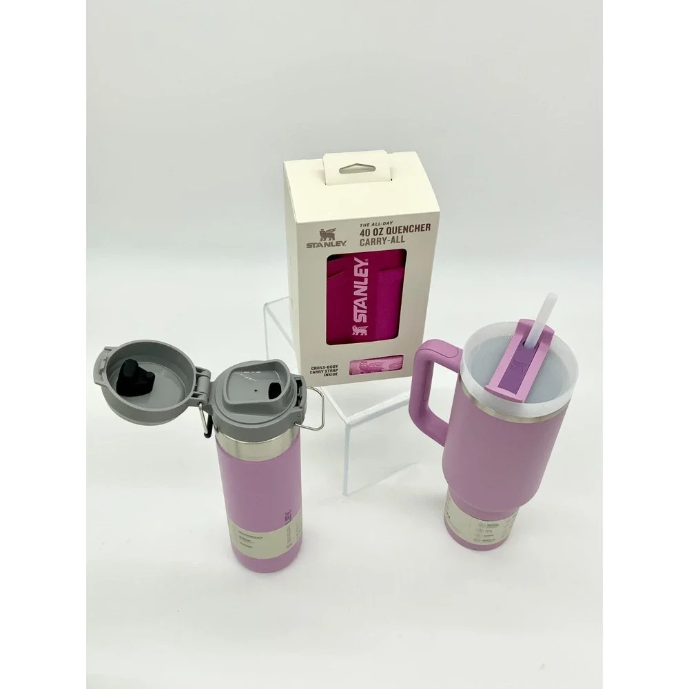 Purple Stanley Trio With Go Bottle, Quencher Tumbler;  and Quencher Carry All - Picture 12 of 16